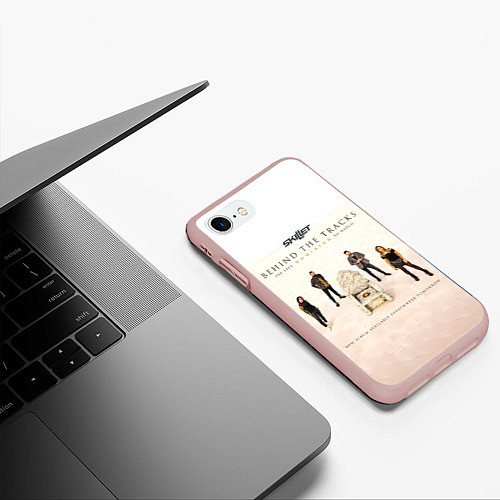 Чехол iPhone 7/8 матовый Skillet: Refuge Behind The Track / 3D-Светло-розовый – фото 3