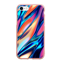 Чехол iPhone 7/8 матовый Colorful flow, цвет: 3D-светло-розовый