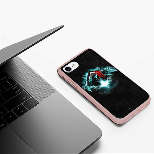 Чехол iPhone 7/8 матовый More Monsters and Sprites - Skrillex / 3D-Светло-розовый – фото 3