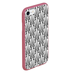 Чехол iPhone 7/8 матовый Современный геометрический узор светлый фон, цвет: 3D-малиновый — фото 2