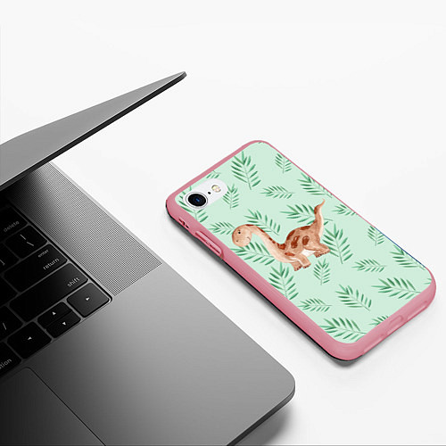Чехол iPhone 7/8 матовый Маленький динозаврик Dino / 3D-Баблгам – фото 3