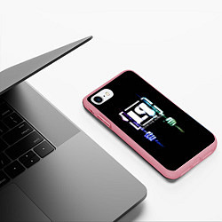 Чехол iPhone 7/8 матовый Linkin Park решетка неон, цвет: 3D-баблгам — фото 2