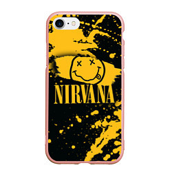 Чехол iPhone 7/8 матовый NIRVANA логотип и краска, цвет: 3D-светло-розовый