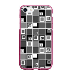 Чехол iPhone 7/8 матовый Geometric shapes черно-белый