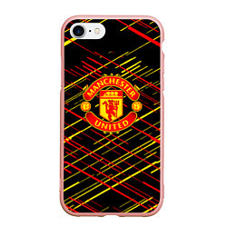 Чехол iPhone 7/8 матовый Манчестер юнайтед manchester united, цвет: 3D-светло-розовый