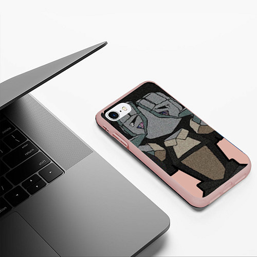 Чехол iPhone 7/8 матовый ENAs faces / 3D-Светло-розовый – фото 3