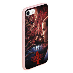 Чехол iPhone 7/8 матовый Vecna vs Eleven Stranger Things 4, цвет: 3D-светло-розовый — фото 2