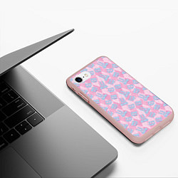 Чехол iPhone 7/8 матовый Паттерн черепов животных, цвет: 3D-светло-розовый — фото 2