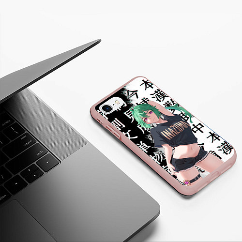 Чехол iPhone 7/8 матовый Куки Синобу Genshin Impact / 3D-Светло-розовый – фото 3