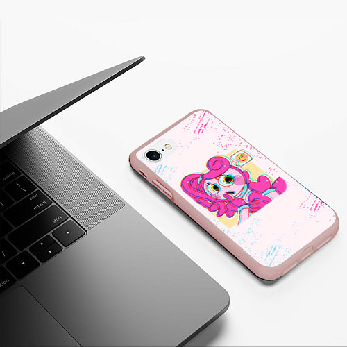 Чехол iPhone 7/8 матовый POPPY PLAYTIME ПОППИ ПЛЕЙТАЙМ МАМОЧКА / 3D-Светло-розовый – фото 3