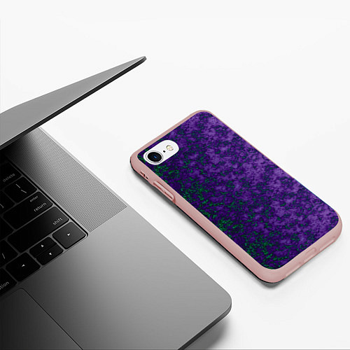 Чехол iPhone 7/8 матовый Marble texture purple green color / 3D-Светло-розовый – фото 3