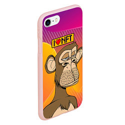 Чехол iPhone 7/8 матовый Ape coin i love NFT, цвет: 3D-светло-розовый — фото 2