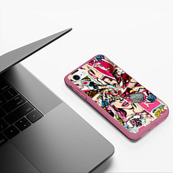 Чехол iPhone 7/8 матовый Twisted pop atr pattern, цвет: 3D-малиновый — фото 2