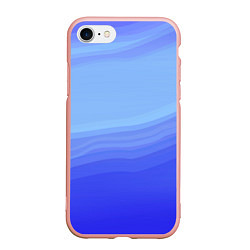 Чехол iPhone 7/8 матовый Blue abstract pattern, цвет: 3D-светло-розовый