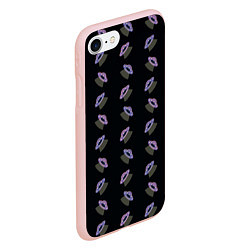 Чехол iPhone 7/8 матовый Летающие тарелки, цвет: 3D-светло-розовый — фото 2