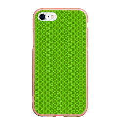 Чехол iPhone 7/8 матовый Зеленые ячейки текстура, цвет: 3D-светло-розовый