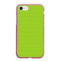 Чехол iPhone 7/8 матовый Зеленые абстрактные линии, цвет: 3D-малиновый