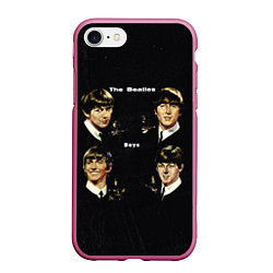 Чехол iPhone 7/8 матовый The Beatles Boys, цвет: 3D-малиновый