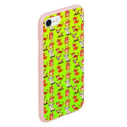 Чехол iPhone 7/8 матовый Усатые и хвостатые, цвет: 3D-светло-розовый — фото 2
