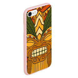 Чехол iPhone 7/8 матовый Polynesian tiki ANGRY, цвет: 3D-светло-розовый — фото 2