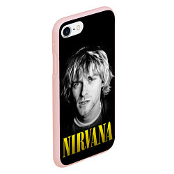 Чехол iPhone 7/8 матовый Nirvana - Kurt Donald Cobain, цвет: 3D-светло-розовый — фото 2