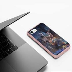 Чехол iPhone 7/8 матовый Сомали и Голем на перевале - Сомали и лесной дух, цвет: 3D-светло-розовый — фото 2