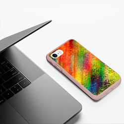 Чехол iPhone 7/8 матовый Rainbow inclusions, цвет: 3D-светло-розовый — фото 2