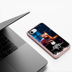 Чехол iPhone 7/8 матовый Stray Cat: Бродячий Кот, цвет: 3D-светло-розовый — фото 2