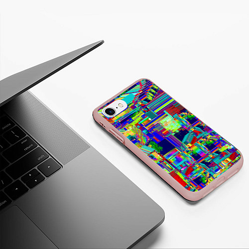 Чехол iPhone 7/8 матовый Vanguard fractal pattern / 3D-Светло-розовый – фото 3