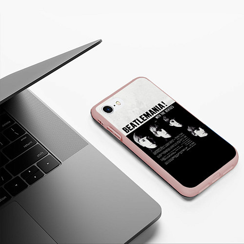 Чехол iPhone 7/8 матовый With The Beatles Битломания / 3D-Светло-розовый – фото 3