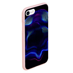Чехол iPhone 7/8 матовый Неоновый фрактал - абстракция, цвет: 3D-светло-розовый — фото 2