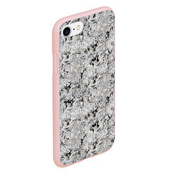 Чехол iPhone 7/8 матовый Светло серый абстрактный, цвет: 3D-светло-розовый — фото 2