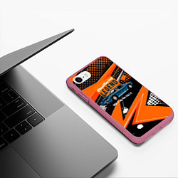 Чехол iPhone 7/8 матовый Street racing Legend retro, цвет: 3D-малиновый — фото 2