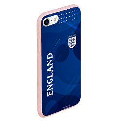 Чехол iPhone 7/8 матовый Сборная Англии Синяя Абстракция, цвет: 3D-светло-розовый — фото 2