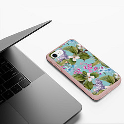 Чехол iPhone 7/8 матовый Цветы Цветущая Сирень, цвет: 3D-светло-розовый — фото 2
