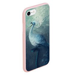 Чехол iPhone 7/8 матовый Beautiful Peacock, цвет: 3D-светло-розовый — фото 2