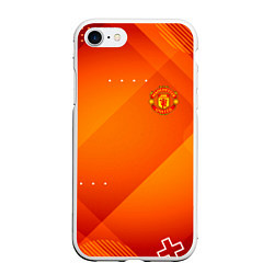 Чехол iPhone 7/8 матовый Manchester united Абстракция спорт, цвет: 3D-белый