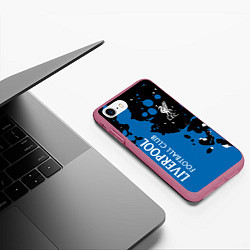 Чехол iPhone 7/8 матовый Liverpool Краска, цвет: 3D-малиновый — фото 2