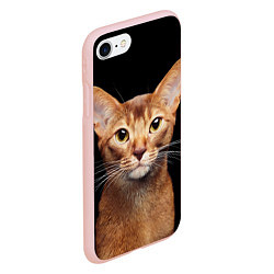 Чехол iPhone 7/8 матовый Молодая абиссинская кошечка, цвет: 3D-светло-розовый — фото 2