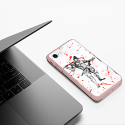Чехол iPhone 7/8 матовый Metal gear rising blood, цвет: 3D-светло-розовый — фото 2