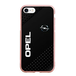Чехол iPhone 7/8 матовый Opel Карбон, цвет: 3D-светло-розовый