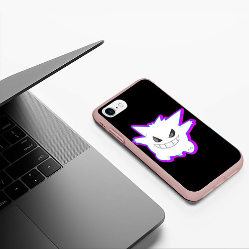 Чехол iPhone 7/8 матовый Pokemon gengar / 3D-Светло-розовый – фото 3