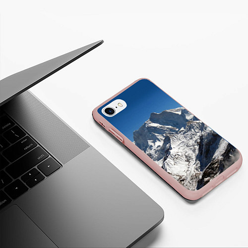 Чехол iPhone 7/8 матовый Канченджанга, Гималаи, 8 586 м / 3D-Светло-розовый – фото 3