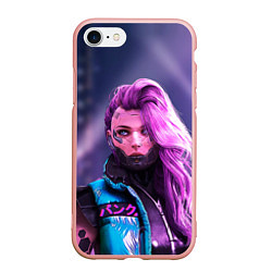 Чехол iPhone 7/8 матовый Cyberpunk 2077 - Валери V, цвет: 3D-светло-розовый