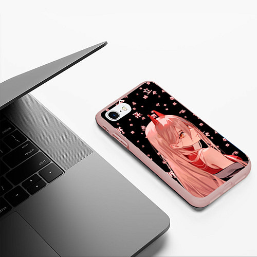 Чехол iPhone 7/8 матовый Power Chainsaw Man иероглифы / 3D-Светло-розовый – фото 3