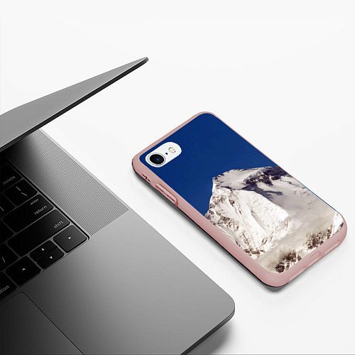 Чехол iPhone 7/8 матовый Дхаулагири - белая гора, Гималаи, 8167 м / 3D-Светло-розовый – фото 3