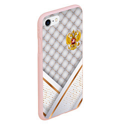 Чехол iPhone 7/8 матовый Герб России white gold, цвет: 3D-светло-розовый — фото 2