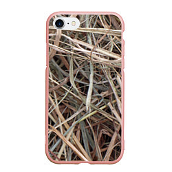 Чехол iPhone 7/8 матовый Обычная высохшая трава - авангард, цвет: 3D-светло-розовый