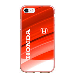 Чехол iPhone 7/8 матовый Хонда - Красно-белая абстракция, цвет: 3D-светло-розовый