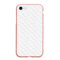 Чехол iPhone 7/8 матовый Little Ghosts on white, цвет: 3D-светло-розовый